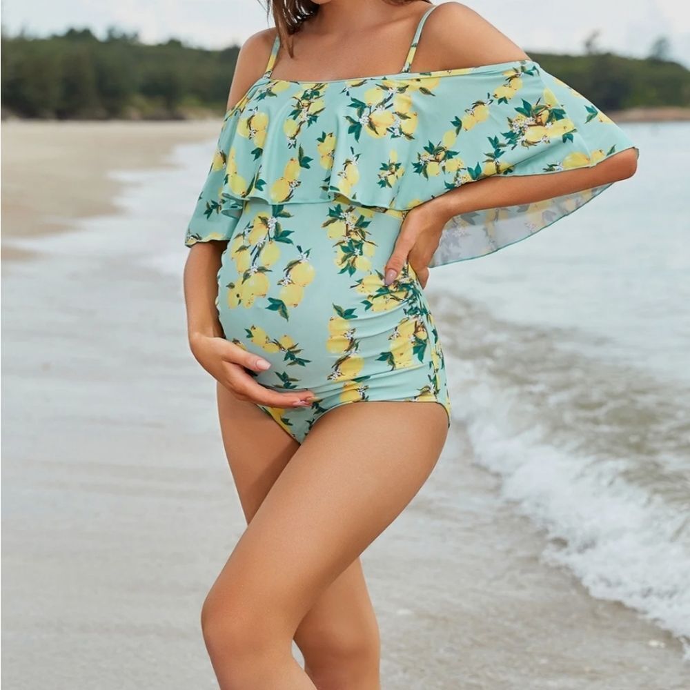 🌺🌻🌷Host Pick🌷🌻Maternity Summer Mae Off-Shoulder Swimsuit